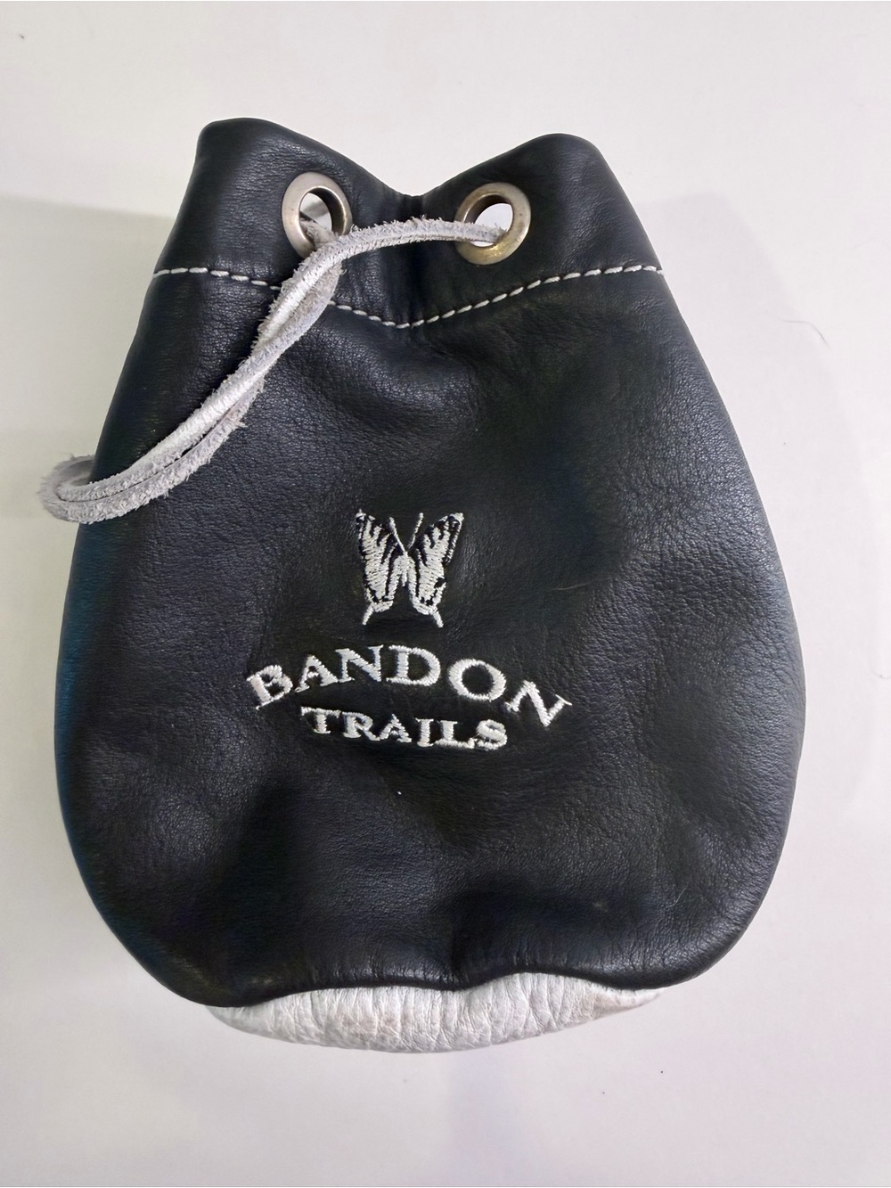 Men’s Black Leather Links & Kings luxury Golf accessory bag